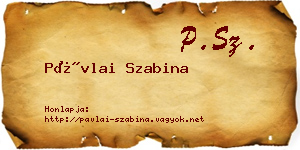 Pávlai Szabina névjegykártya